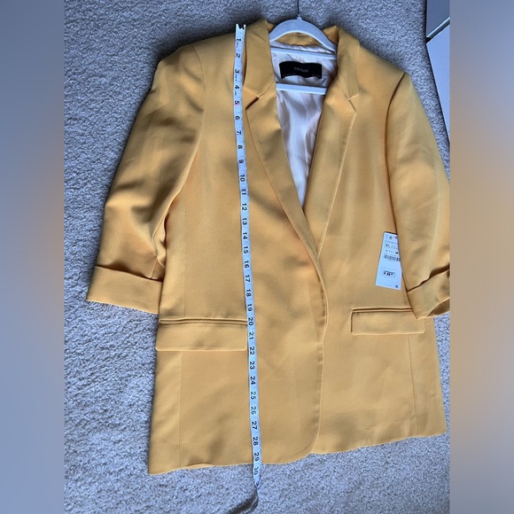 Zara Basic Golden Yellow Long Blazer sz XL - Picture 11 of 11
